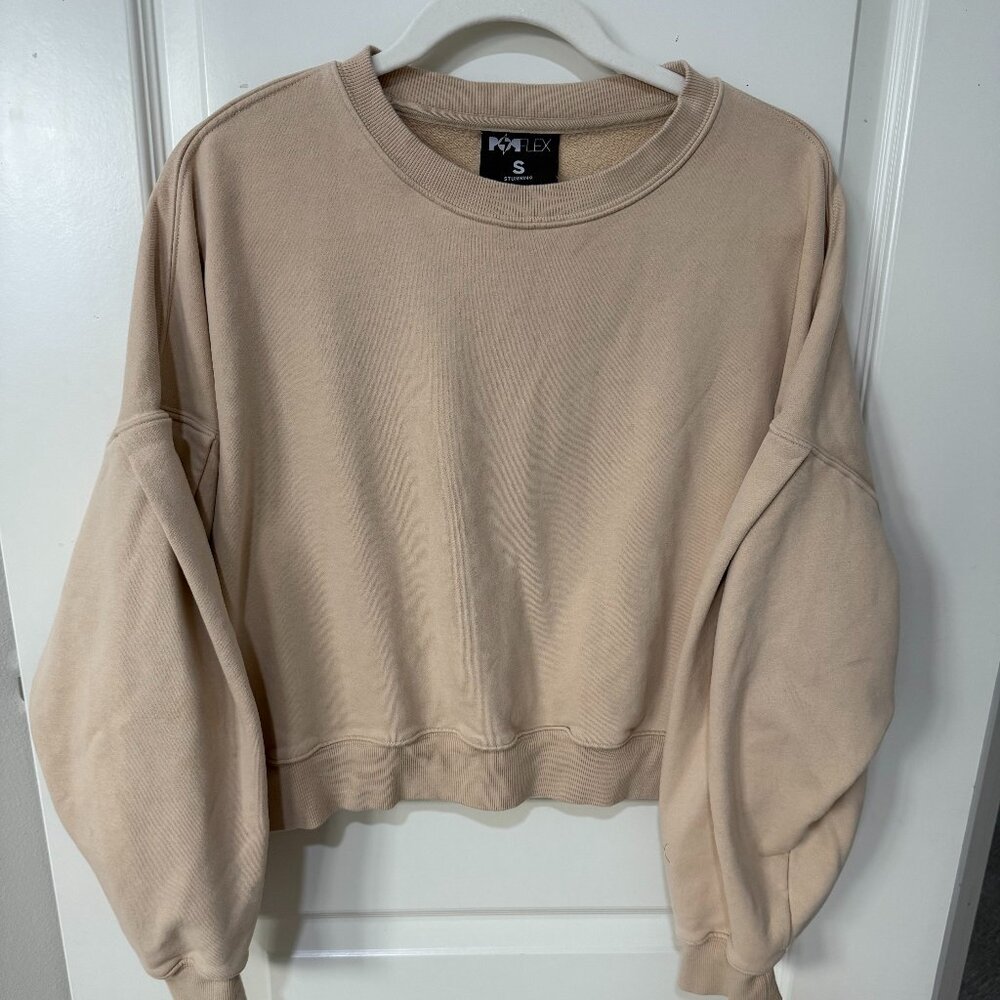 POPFLEX Oversized Brunch Sweater in Sand Color - S